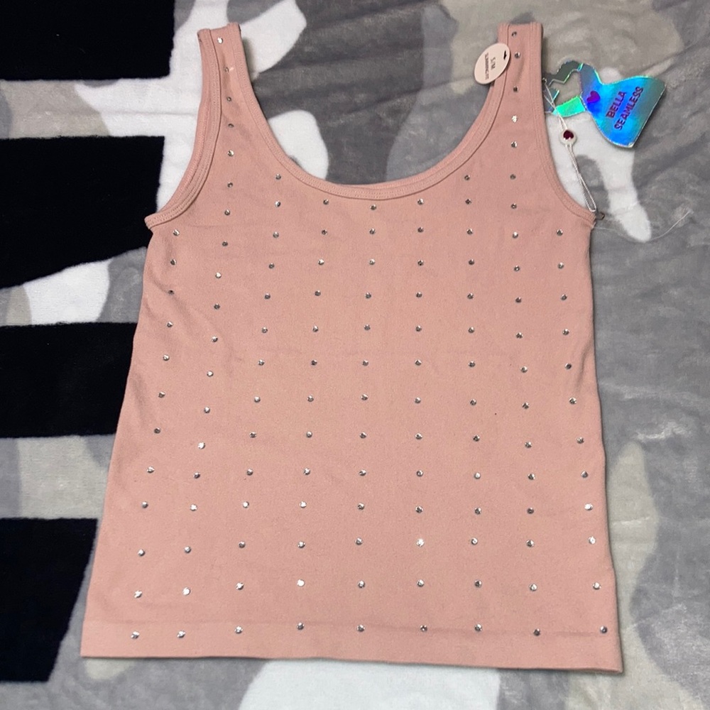 Rhinestone seamless tank
